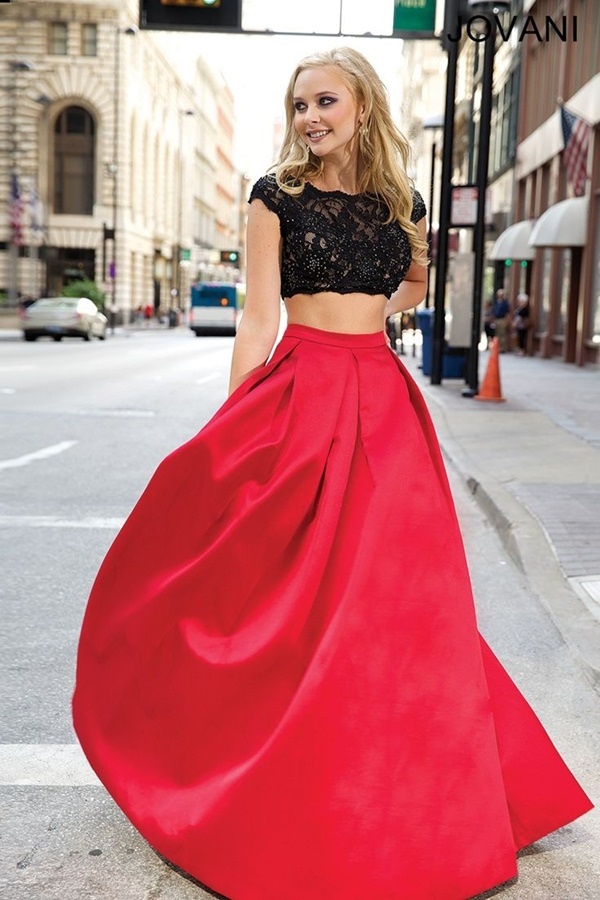 red crop top dress