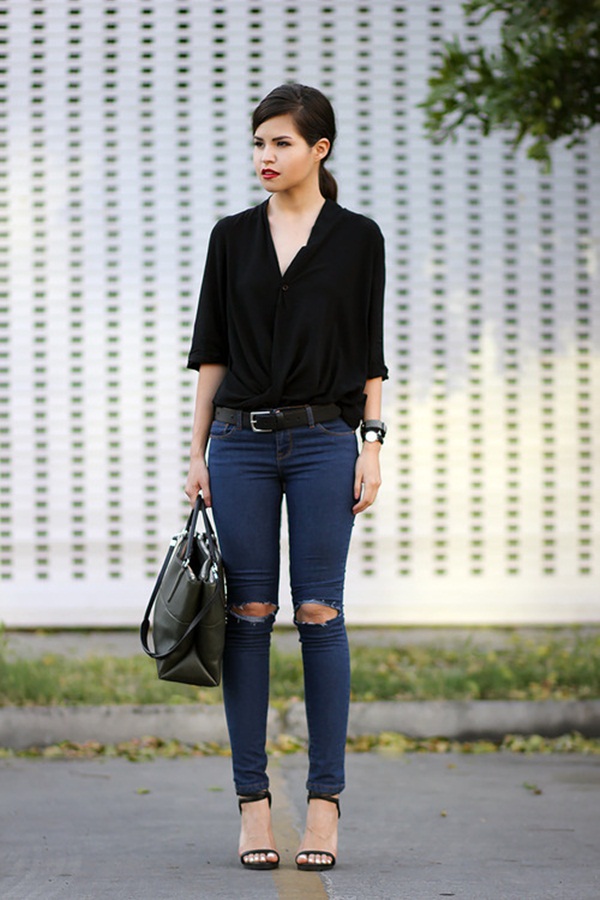 loose tops with skinny jeans