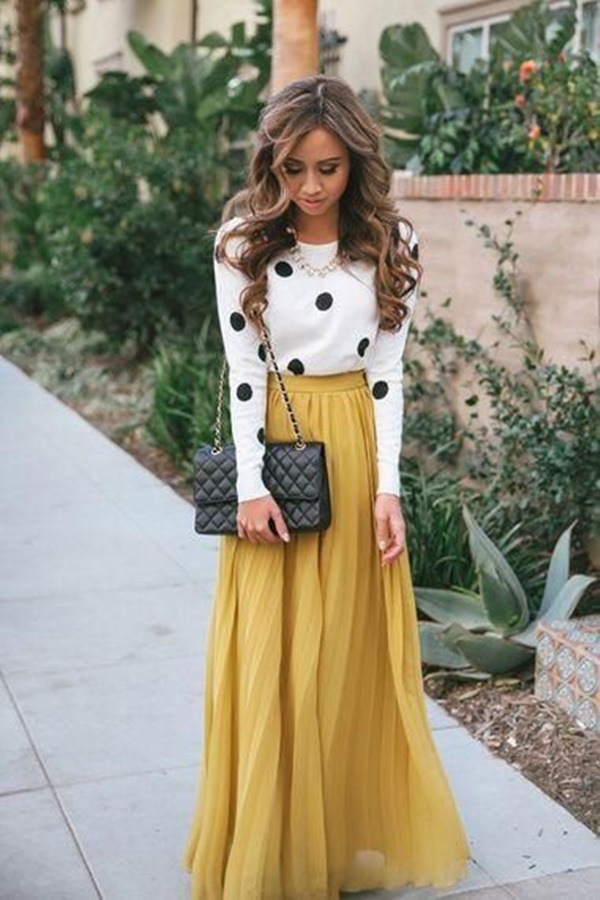 long sleeve and skirt outfit