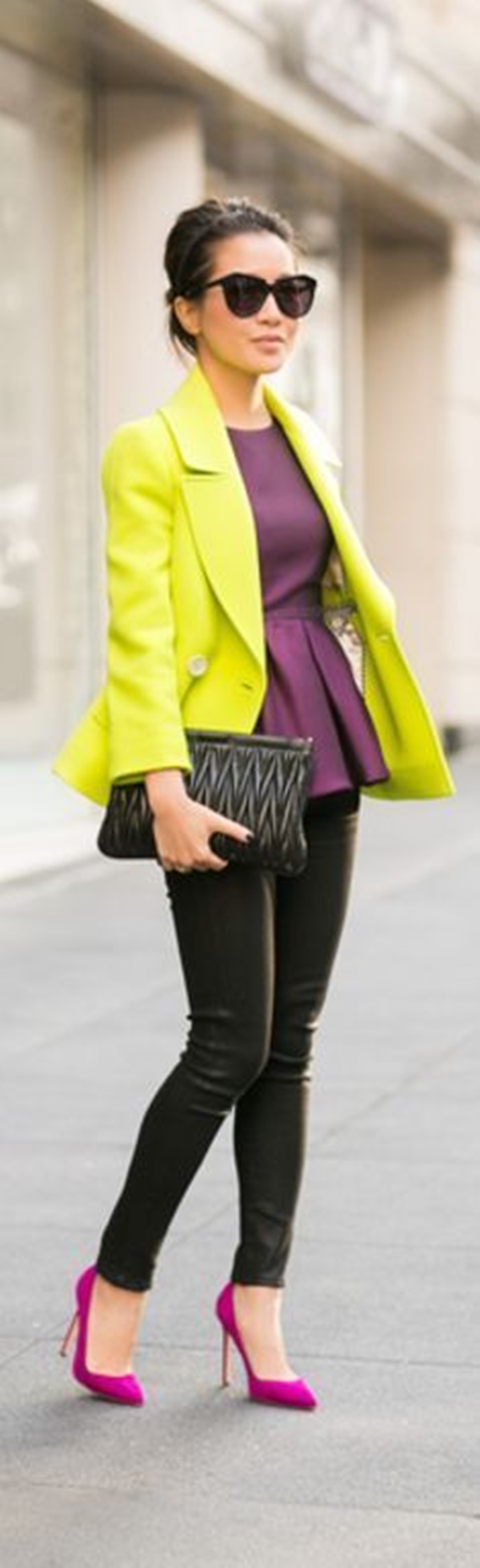 lime green leather pants