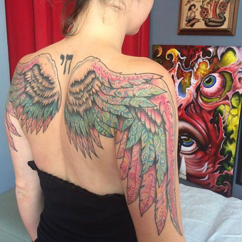 Angel wings Tattoo on chest with  181 Tattooz Studio  Facebook